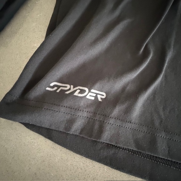 Spyder Men's Active Shirt 1/4  Zip Long Sleeve Performance Pullover Black XL - Picture 2 of 8